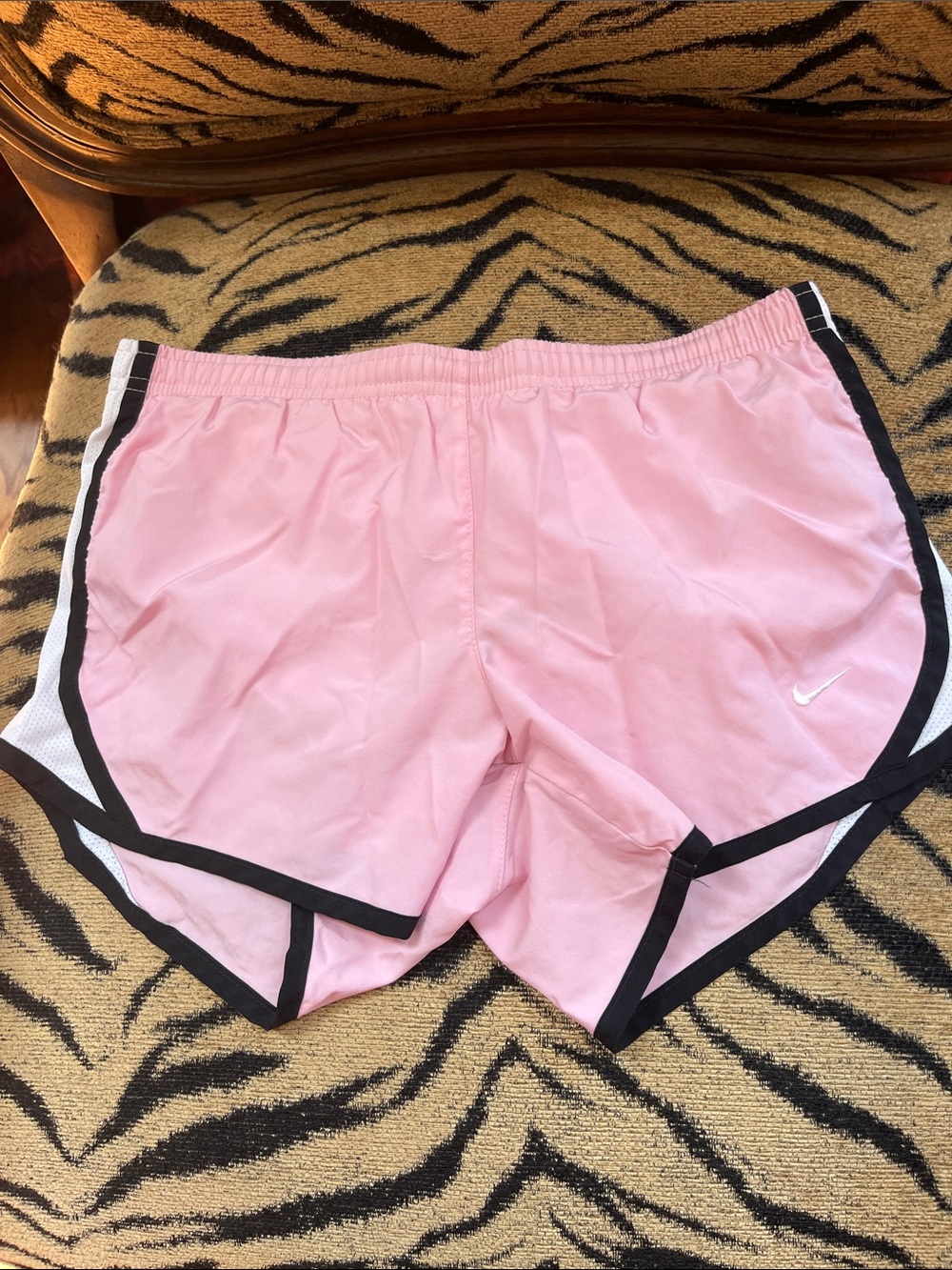Nike Girls Pink Athletic Shorts with Black Trim Size Medium Girls/Kids